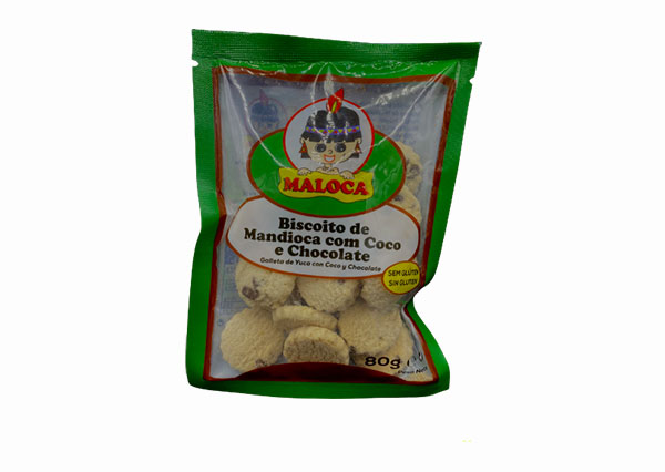 Biscoito de mandioca con coco y chocolate